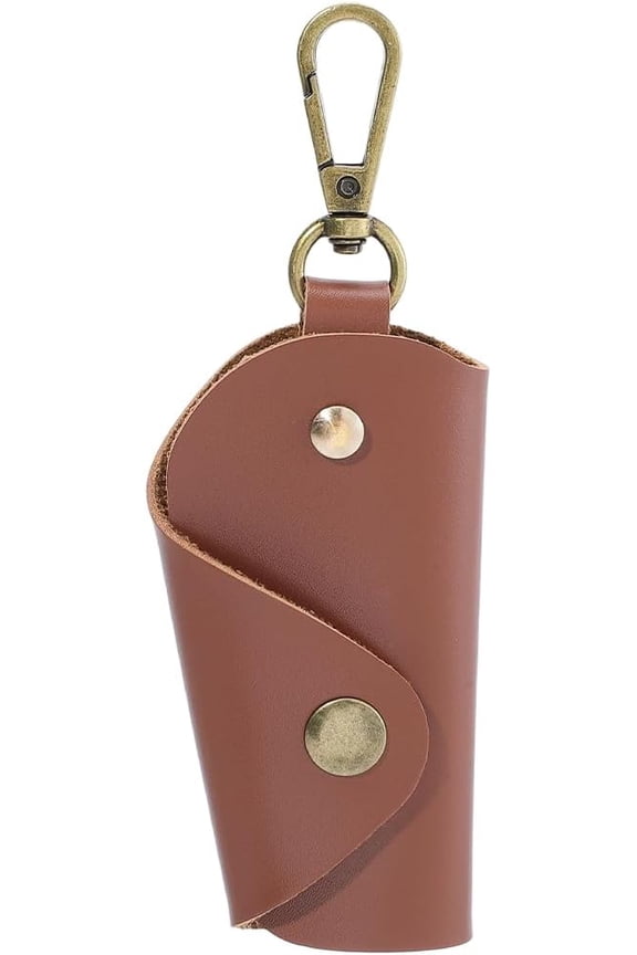 1Pc Vintage PU Leather Key Packing Bags with Alloy Clasps Sienna 14.3cm Bag: 10.35x5.2x2.7cm for DIY