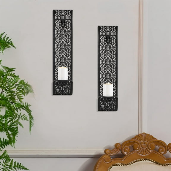 1Pc Vintage Wall Decorative Candle Holder, Antique Wall Pillar Candle Holder Retro Wall Sconces Candle Holder Wall Art Decor for Living Room, Bathroom, Dining Room