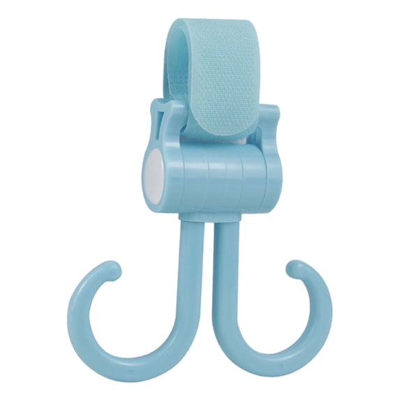 1Pc Walker Hook Hanging with Dual Hook,360° Rotation Multipurpose Stroller Hooks for Hanging Diaper Bags,Stroller Wheelchair Hanger Clip Accessories,for Walker,Shopping Cart,Car Back Seat,Blue