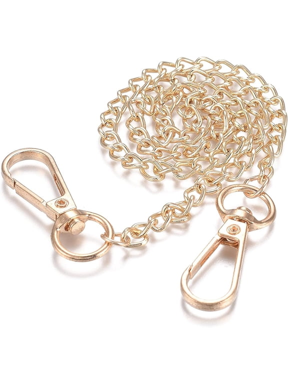 1Pc Wallet Chain Pants Chain Pocket Chains for Jeans and Keys Alloy Curb Chain Belts with Swivel Clasps Golden 22.3 inch(56.8cm) Golden