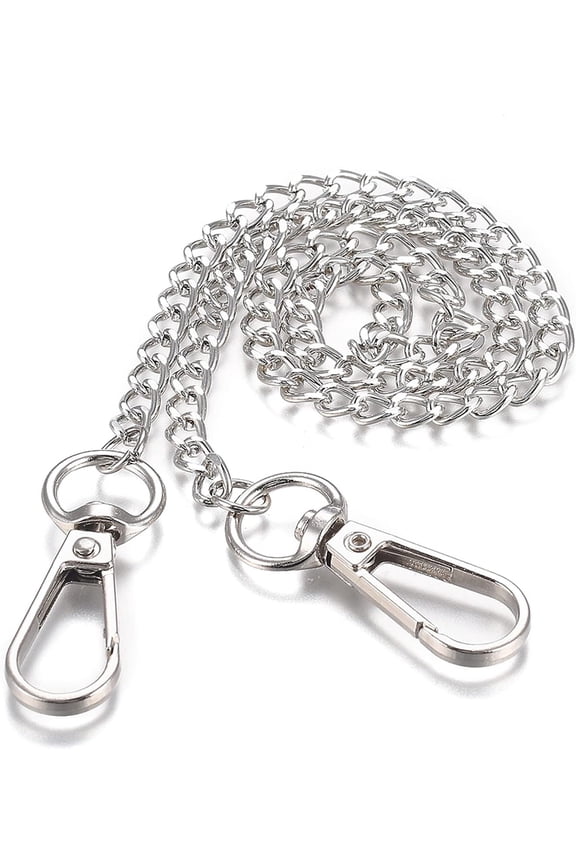 1Pc Wallet Chain Pants Chain Pocket Chains for Jeans and Keys Alloy Curb Chain Belts with Swivel Clasps Platinum 22.3 inch(56.8cm) Making DIY