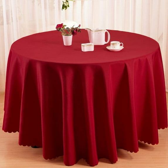 1Pc Wallpaper,Picnic Party Polyester Tablecloth Plain Crochet Tablecloth Family Round Tablecloth (1.6M Diameter) - Bright Red,Pet Tablecloth For Picnic Party Family Plain Crochet Tablecloth