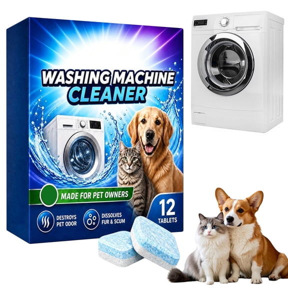 1Pc Washing Machine Cleaner,Washer Cleaner Pet Odor Remover,Deep Clean Descaler,Washing Machine Pet Hair Remover for Laundry,Laundry Tablets for Pet Friendly Homes— Pet and Odors Drum Washer Cleaner