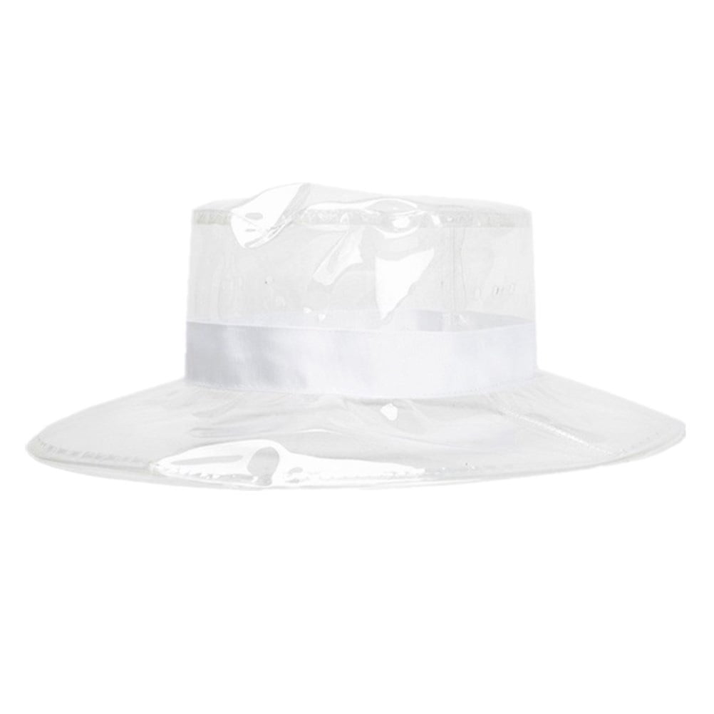 1Pc Waterproof Bucket Hat Transparent Fisherman Hat Personalized Creative  Headwear (White)