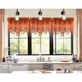 thumbnail image 1 of 1Pc Wave Brick color waterfall valance with tassels faux silk rod pocket semi sheer ascot dressing window 55" wide X 18" long for kitchen décor, 1 of 5