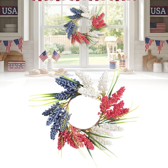 1Pc Wheat Sheaf Wreath Wheat Sheaf Wreath For Front Door,Plastic Red