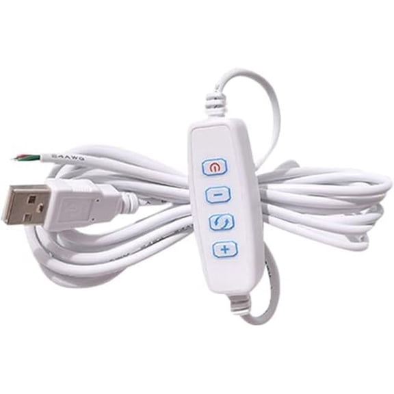 1Pc White DC5V USB LED Dimmer Extension Cable with On/Off Switch Adapter LED Dimming Controller for LED Light Bulb Lamps USB-Port Power Cable for Led Light Bulb Lamps Indoor DIY Lighting Project