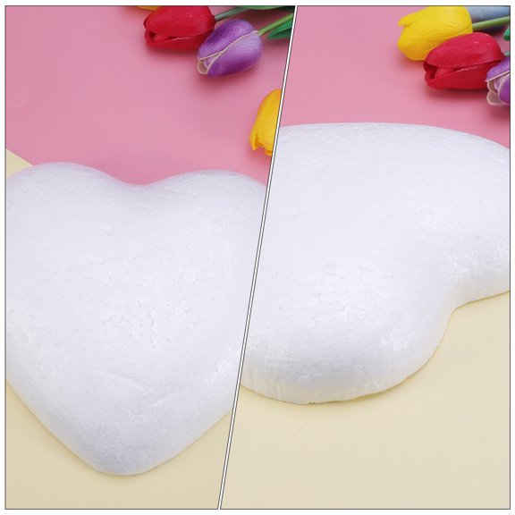 1Pc White Modeling Foaming Heart for DIY Craft Decor Lightweight Durable Polystyrene