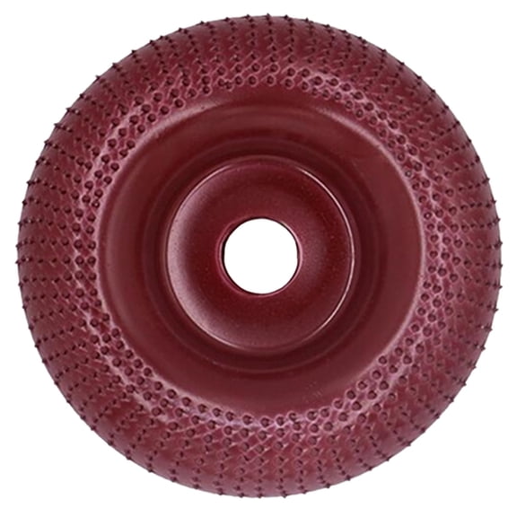 1Pc Wine Red Tungsten Carbide Wood Carving Disc, 4 Inch Grinder Shaping Wheel with 5/8" Arbor, Professional Concave Curved Surface Grinding Wheel for Wood