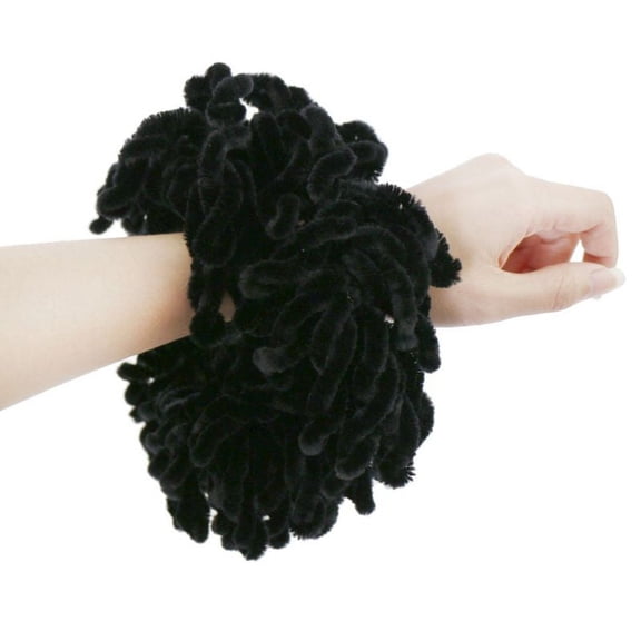 1Pc Women Fluffy Velvet Hijab Scrunchies Solid Color Plain Big Hair Ring