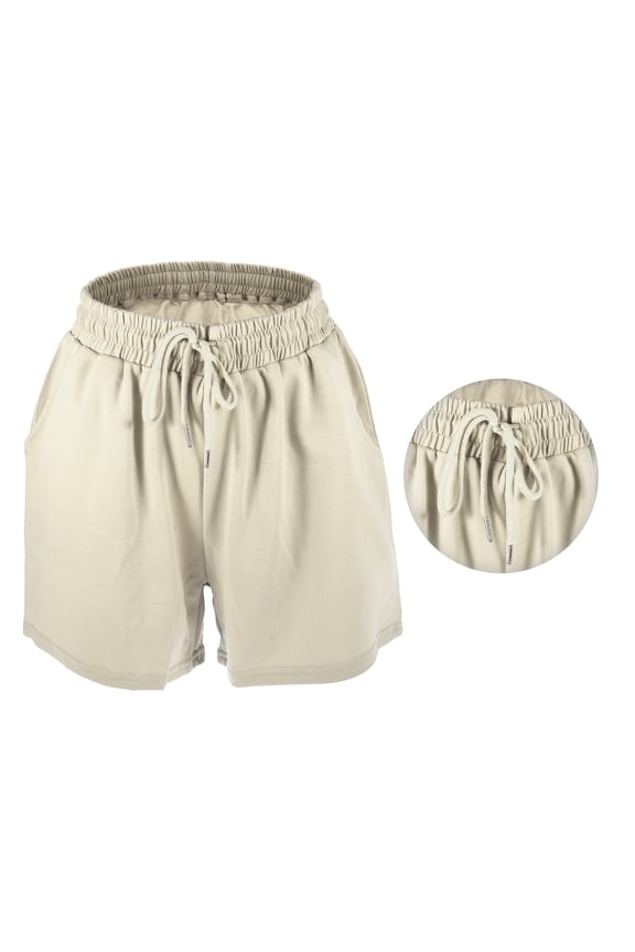 1Pc Women's Flowy Running Shorts Casual High Waisted Workout Shorts Khaki Size L