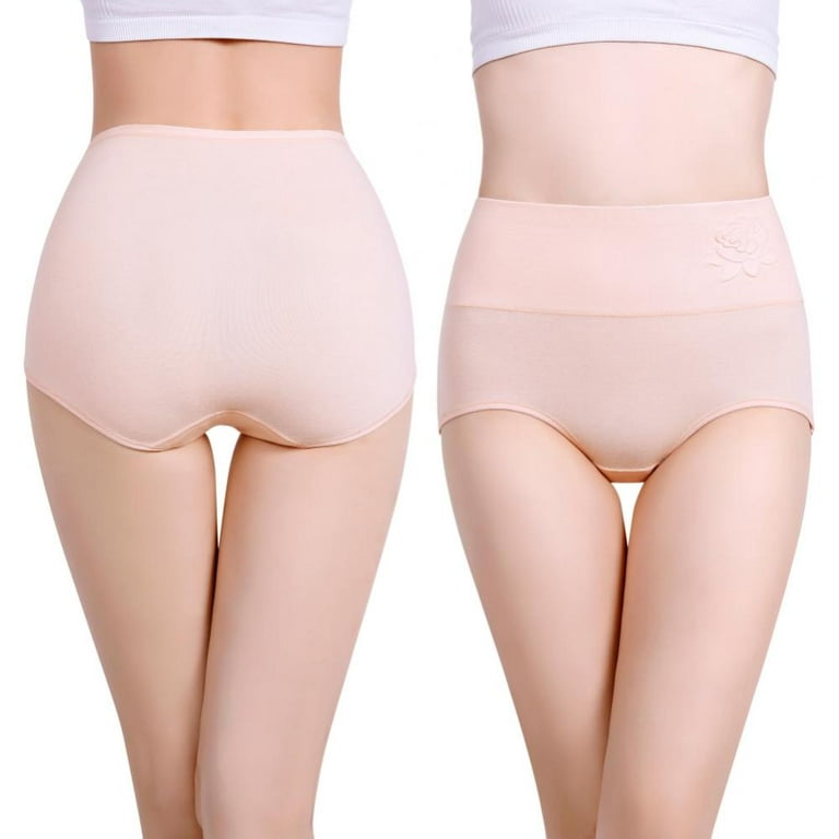 1Pc Womens Cotton Underwear High Waist Postpartum Panties for Ladies Full  Coverage Soft Comfortable Briefs Panty Plus Size Light P-INK 2XL 