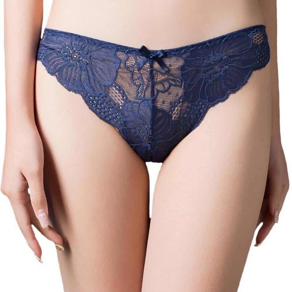 1Pc Womens Lace Panties Underwear Bow Bikini Panty for Ladies Low-rise  Seamless Hipster Breathable Soft Stretch Panty Underpants Dark Blue 2XL 