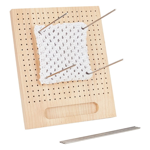1Pc Wooden Blocking Board and 8Pcs Stainless Steel Positioning Pins Stainless Steel Color Board: 28x23x2cm Pin: 200x3mm for DIY