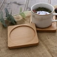 thumbnail image 1 of 1Pc Wooden Coaster Beech Tea Coaster Potholder Coffee Cup Mat Square Round Solid Wood Coaster 2021 -by Luxsea, 1 of 5