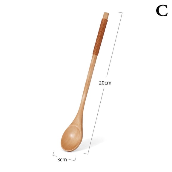 1Pc Wooden Tea Spoon Long Coffee Spoons Small Teaspoon Wood Honey Dessert Spoon Coffee Drink Stirrer Teaspoons Tableware