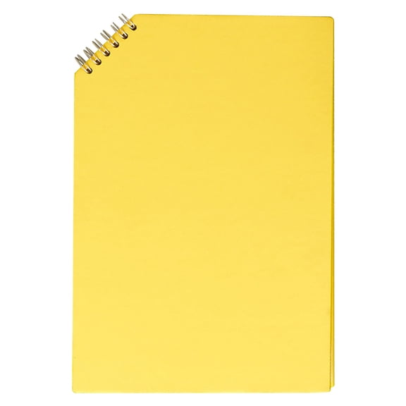 1Pc Yellow Aesthetic Top-Turn Wirebound Book, 10.12"x6.97" Water-Resistant Plastic Cover Note Pad, Temporary Scrapbook for Creative Brainstorming