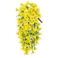 thumbnail image 1 of 1Pc Yellow Outdoor Courtyard Artificial Flowers, 75cm/29.52In Christmas Wall Hanging Flowers Rattan, Eucalyptus Morning Glories, Silk Flowers, Home Wedding, Wedding Decoration, 1 of 2