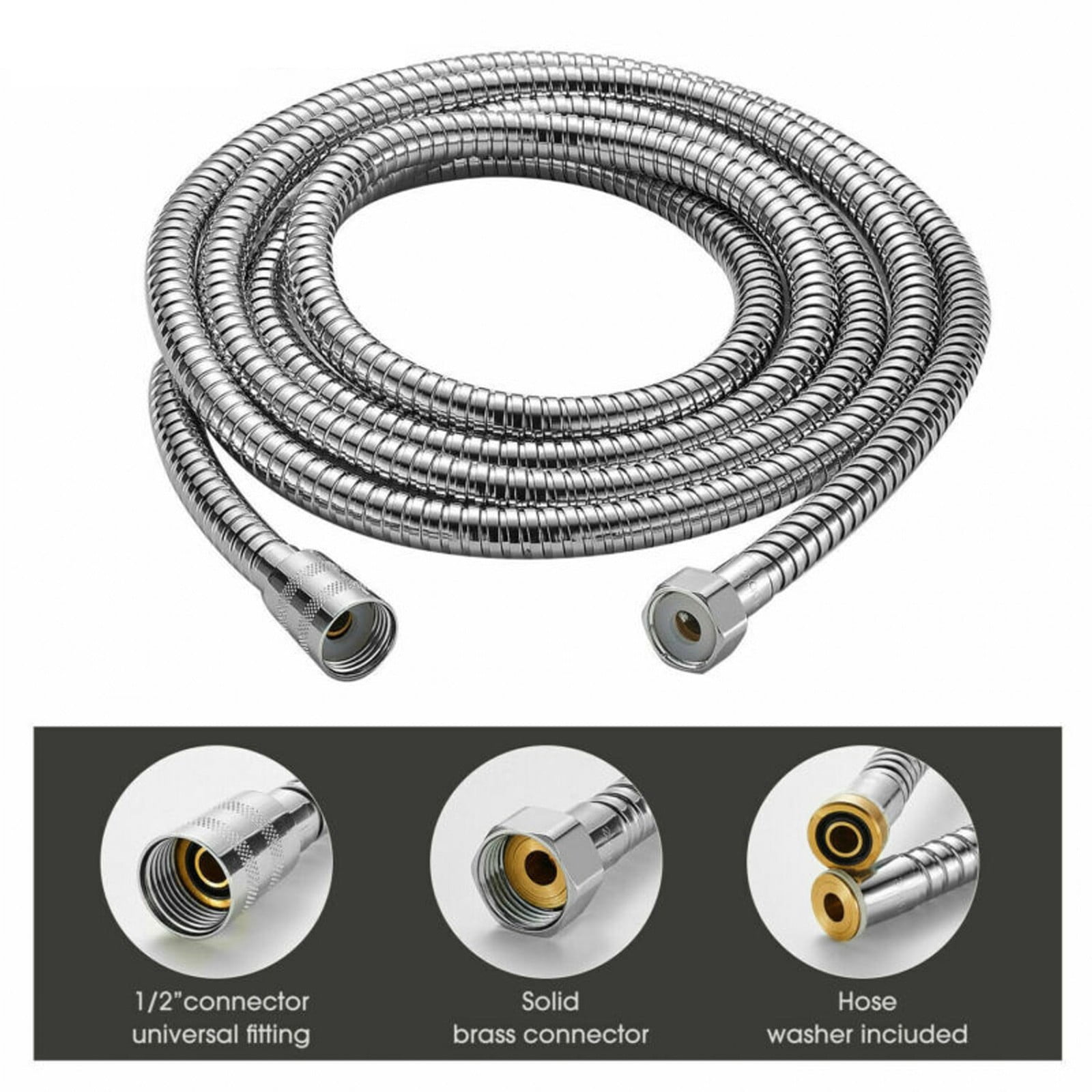 1Pc1.5M Bathroom Hose Clearance! 5Ft Long Flexible Bathroom Stainless ...