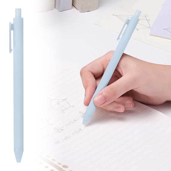 1Pcs 0.5mm Macaron Sky Blue Retractable Gel Pen,5.71in Matte Pastel Click Ballpoint, Smudge Free Pocket Clip Pen For Travel Itinerary Drafting & Office Paper Marking