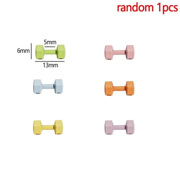 1Pcs 1/12 Dollhouse Miniature Barbell Dumbbells Fitness Gym Mini Dumbbells Model Toys Weights Lifting Equipment Accessories