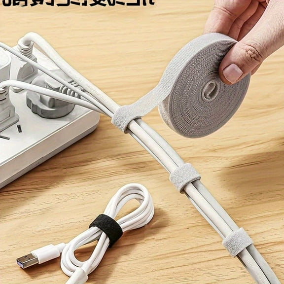 1Pcs 118IN Hook and Loop Tape Reusable Fastening Tape Cable Ties Double-Sided Hook-and-Loop Cable Management Tie