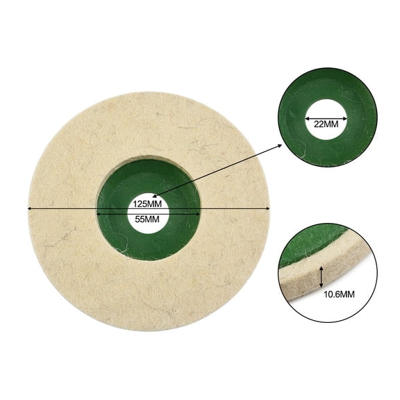 1Pcs 125*22Mm Wool Buffing Polishing Wheel Felt Pad 5 Inch Buffer Polish Discs