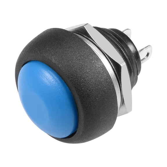 1Pcs,12mm Blue Momentary Push Button Switch Round Flat Button SPST 1 NO 1 NC