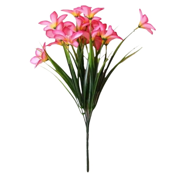 1Pcs 13.78 Inches Artificial Freesia Flowers, Artificial Daffodils with Long Stems Green Leaves, Real Touch Flowers Spring Decorations for Home Winter Floral Arrangements(Pink)