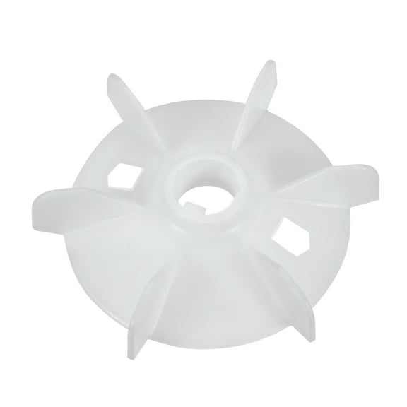 1Pcs 130*24mm Round Shaft Replacement White Plastic 6 Impeller Motor Fan Vane