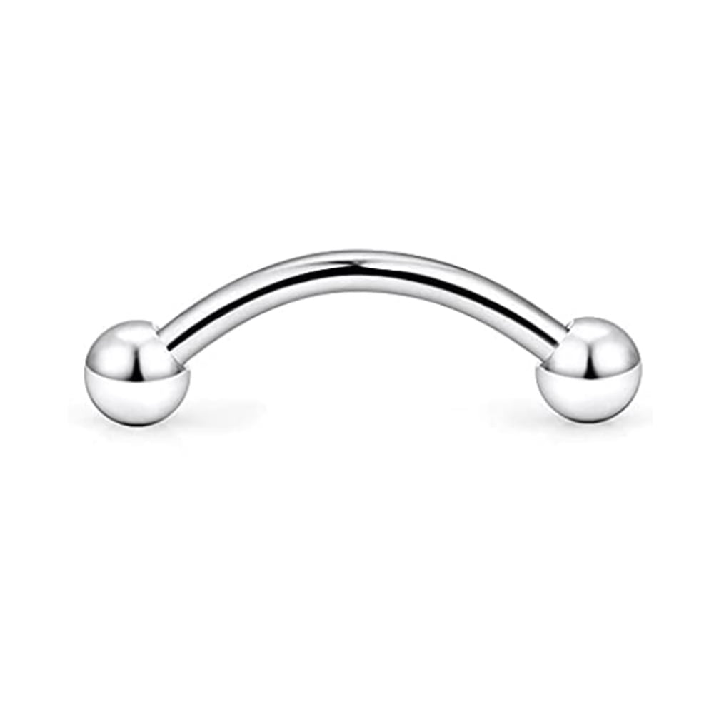 1Pcs 16G Eyebrow Ring for Women Men Cubic Zerconia Curved Barbell