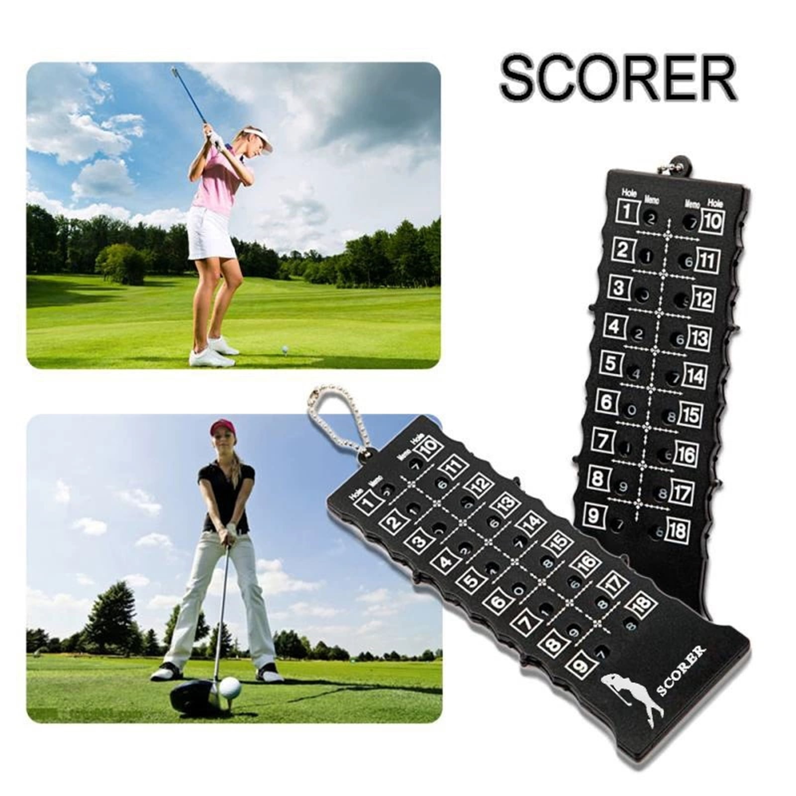 18+ 10-Key Counter 1Pcs 18 Hole Score Counter Stroke Counter Scoreboard with Key Chain