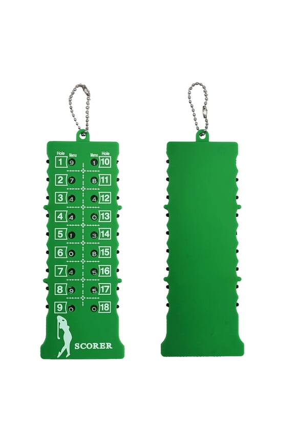 1Pcs 18 Hole Score Counter Stroke Counter Scoreboard with Key Chain Tally Keeper,6.22IN,Green