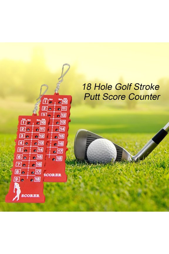 1Pcs 18 Hole Score Counter Stroke Counter Scoreboard with Key Chain Tally Keeper,6.22IN,Red