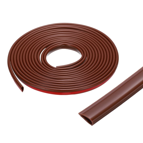 1Pcs 19.6 ft Weather Stripping, Silicone Self-Adhesive Door Seal Strip Fire Seal for Exterior Door Frame Windows Shower Glass Gap, Brown