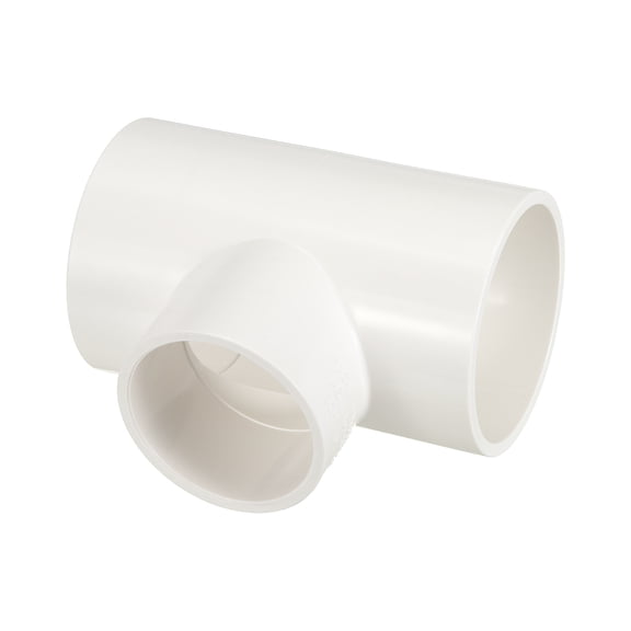 1Pcs 2 1/2"x2 1/2"x2" PVC Reducing Tee Fitting, SCH40 3-Way Furniture Grade PVC Pipe Fitting, Corner Elbow Connector for Building Furniture Frame Connection, Socket x Socket