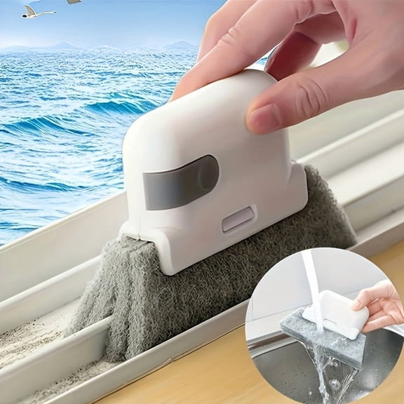 1Pcs, 2-in-1 cleaning brush - suitable for narrow spaces, doors and windows, tracks, corners, easy-to-hold detachable cleaning brush, no electricity required, durable plastic soft bristles