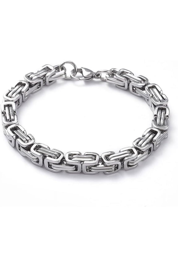 1Pcs 201 Stainless Steel Chain Bracelets Chainmaille Weaves Jewelry Bracelets with Lobster Claw Clasps for Women Birthday Festival Elegant Gifts Jewelry 8-1/2 inch(21.5cm) Making DIY