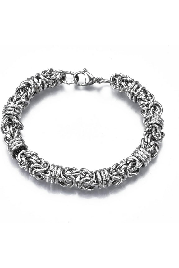 1Pcs 201 Stainless Steel Chain Bracelets Chainmaille Weaves Jewelry Stainless Steel Color Jewelry Findings for Necklace Bracelet Jewelry Making 8-1/2 inch(21.5cm)