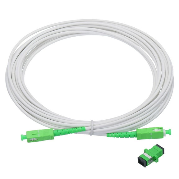 1Pcs 23Ft Single Mode Simplex OS2 Fiber Optic Cable LSZH SC/APC-SC/APC Armored Jumper Optical White with Adapter