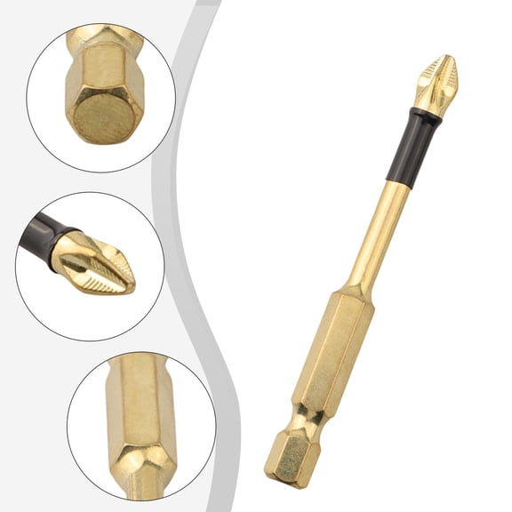 1Pcs 25-150Mmmagnetic Screwdriver Head, High Hardness Screwdriver, Batch Head 65Mm Double Head Smile Home
