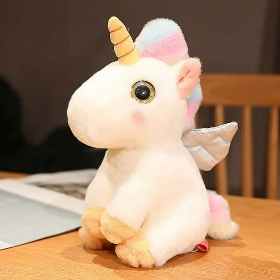 1Pcs 25CM Colourful Unicorn Plush Toys Cute Cartoon Animals Soft Stuffed Dolls Kids Holiday Gift 25cm Yellow Eyes