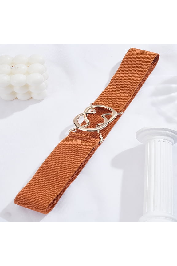 1Pcs 27-1/2 inch(70cm) Polyester Elastic Corset Belts Invisible Belt with Alloy Ring Buckle for Dresses Jeans DIY