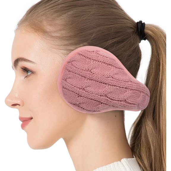 1Pcs/2Pcs Knit Ear Muffs for Winter Women Men Soft Earmuffs Cold Weather Fleece Ear Warmers Cover Foldable & Adjustable