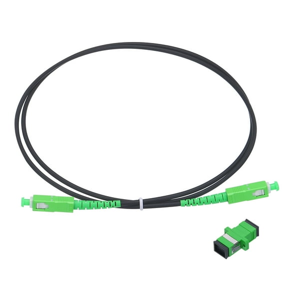 1Pcs 3.3Ft Single Mode Simplex OS2 Fiber Optic Cable LSZH SC/APC-SC/APC Armored Jumper Optical Black with Adapter