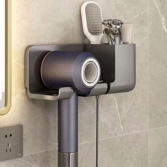 1Pcs 3-In-1 Punch-Free Hair Dryer Holder-Bathroom Storage Holder