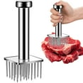 thumbnail image 1 of 1Pcs 304 Stainless Steel Meat Tenderizer Needle Kitchen Tool Ergonomic Grip Handle for Effortless Meat Preparation, Multi-Needle Design for Tenderizing Beef, Pork, Poultry(Square-28 Pins), 1 of 4