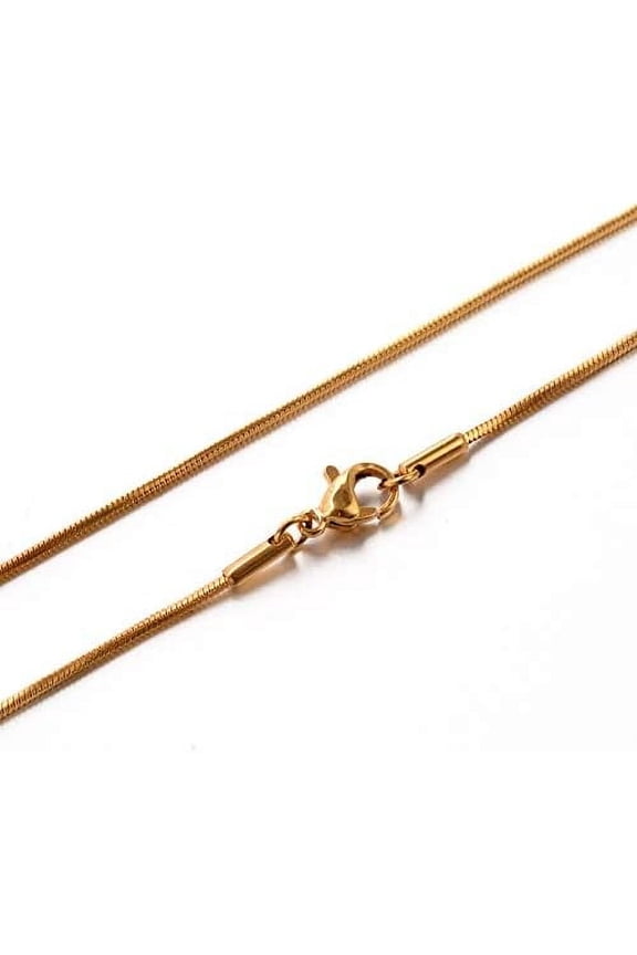 1Pcs 304 Stainless Steel Snake Chain Necklaces 0.9mm Minimalist Chain Necklace Choker with Lobster Claw Clasps for Men Women Personalized Jewelry Golden 17.7 inch for diy