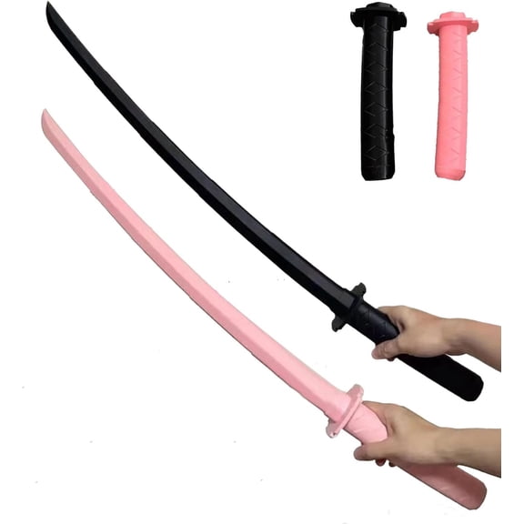 1Pcs 3DPrinted Gravity Retractable Samurai Sword Model Toy,Telescopic Katana Toys for Halloween Cosplay Play Fighting,Black