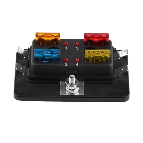 1Pcs 4 Way Mini Blade Fuse Box Holder Fits for automotive electronic field electrical devices modified cars buses boats